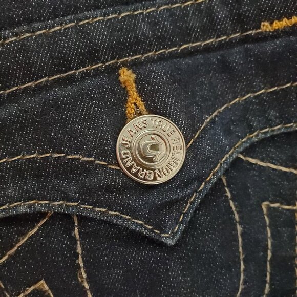 True Religion Dark Rinse Skinny  Jeans w/ Back Flap - Picture 5 of 14